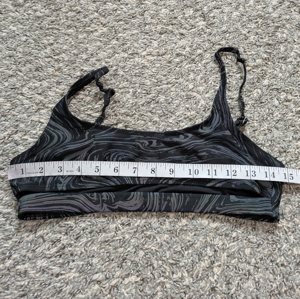 iHeartRaves Black Rainbow Iridescent Oil Slick Cutout Bralette Bra Top M - Picture 6 of 6